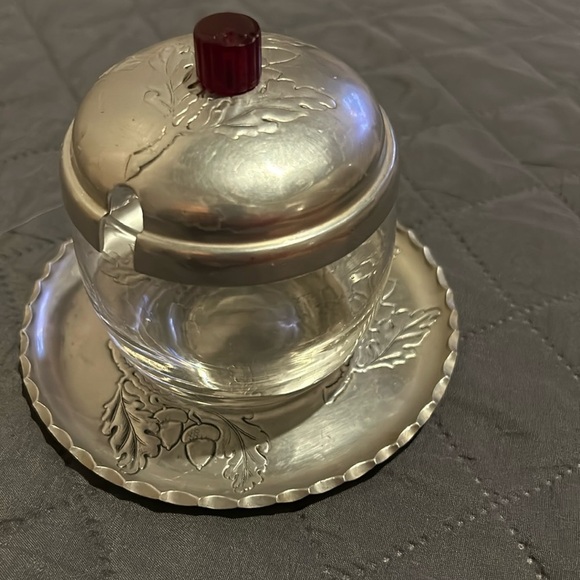 Farberware Vintage 1950s Wrought Aluminum Condiment Jar - Picture 1 of 11